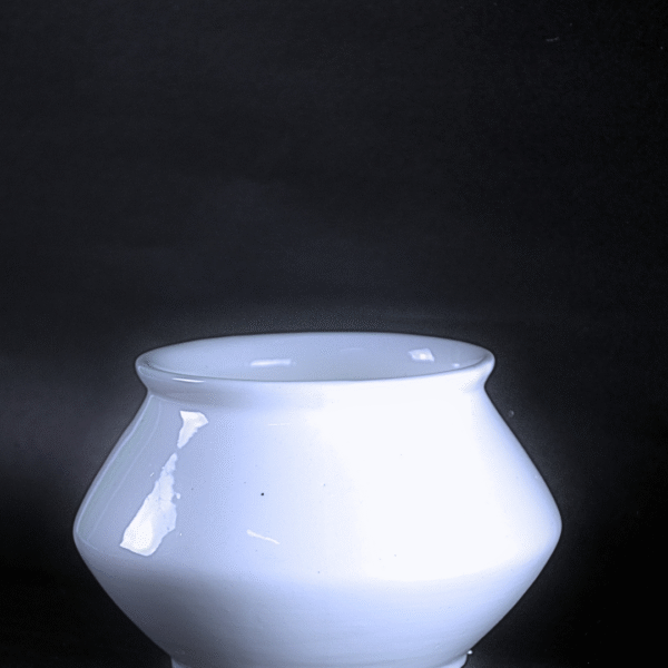 Handcrafted White Ceramic Pot | Traditional Clay Pot for Kitchen or Decor