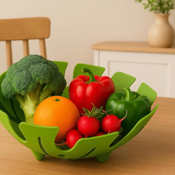 Decorative Monstera Leaf Bowl, Modern Tropical Design Fruit Basket, Bright Green