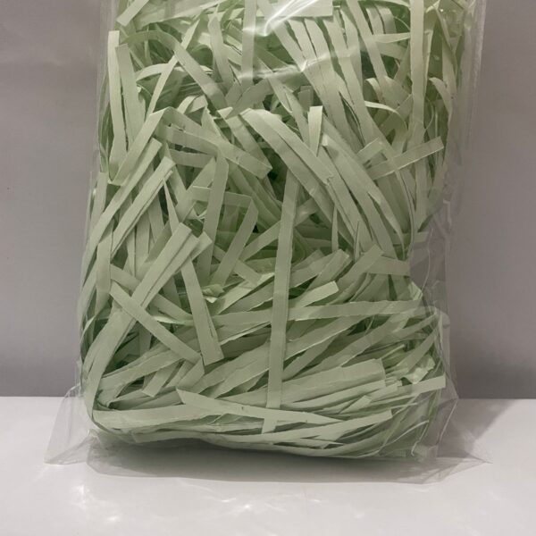 Shredded Paper Filler for Gift Packaging, 800g, White-Green, Decorative Strips for Hampers and Boxes