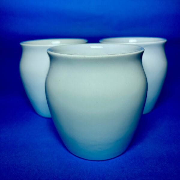 Ceramic Decorative Pots, White Gloss Finish, Set of 3, Flared Design