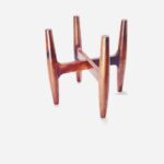 Mid-Century Modern Wooden Plant Stand, Brown, Retro Style, for Indoor Potted Plants