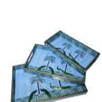 Premium Wooden Serving Trays Set with Royal Peacock Print (Set of 3)