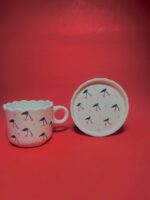 Cute Cherry Print Ceramic Cup and Saucer Set - Image 3