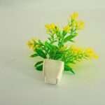 Decorative Colorful Faux Plant in Small White Plastic Pot - Image 5