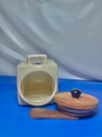 Vintage Dimpled Ceramic Coffee Storage Canister for Kitchen Countertop - Image 5