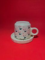 Cute Cherry Print Ceramic Cup and Saucer Set - Image 5