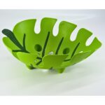 Leaf Fruit Bowl, Green, Tropical Split-Leaf Design - Image 4