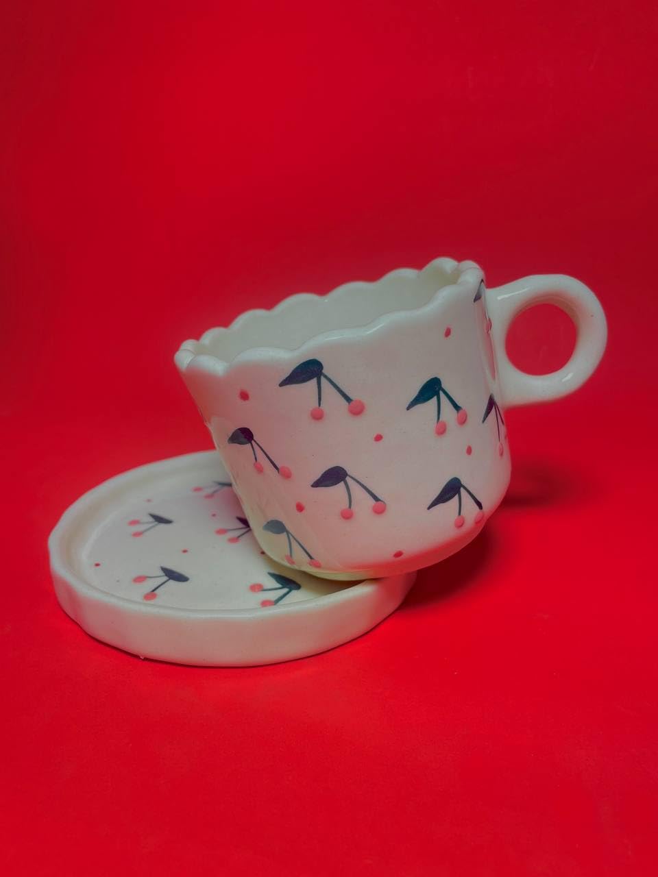 51Tpl+gvDDL._SL1280_ Cute Cherry Print Ceramic Cup and Saucer Set - Image 1