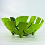 Leaf Fruit Bowl, Green, Tropical Split-Leaf Design - Image 2