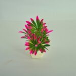 Decorative Small Faux Plant in Square White Plastic Pot