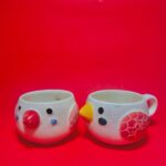 Cute Bird Shaped Ceramic Coffee Mugs (Set of 2)