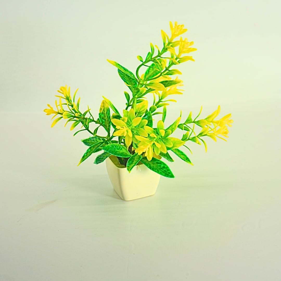 51l3s-Nq-5L._SL1080_ Decorative Colorful Faux Plant in Small White Plastic Pot - Image 1