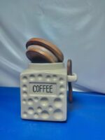 Vintage Dimpled Ceramic Coffee Storage Canister for Kitchen Countertop - Image 4