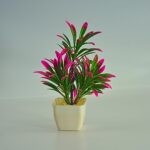 Decorative Small Faux Plant in Square White Plastic Pot - Image 5