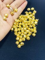 Mini Metallic Gold Jingle Bells with Loops - Image 5