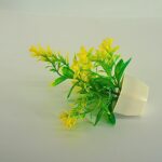 Decorative Colorful Faux Plant in Small White Plastic Pot - Image 2