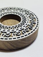 Handcrafted Wooden Mandala Tealight Candle Holders (Set of 2) - Image 3