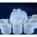 Ceramic Tea Set with Teapot and 5 Matching Cups - Image 2