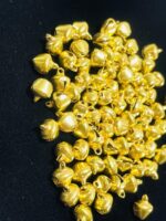 Mini Metallic Gold Jingle Bells with Loops - Image 3