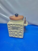Vintage Dimpled Ceramic Coffee Storage Canister for Kitchen Countertop - Image 2