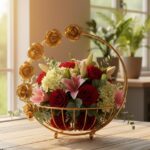 Fruit Basket with Sculpted Rose Arch Handle