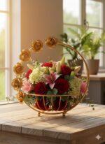 Fruit Basket with Sculpted Rose Arch Handle