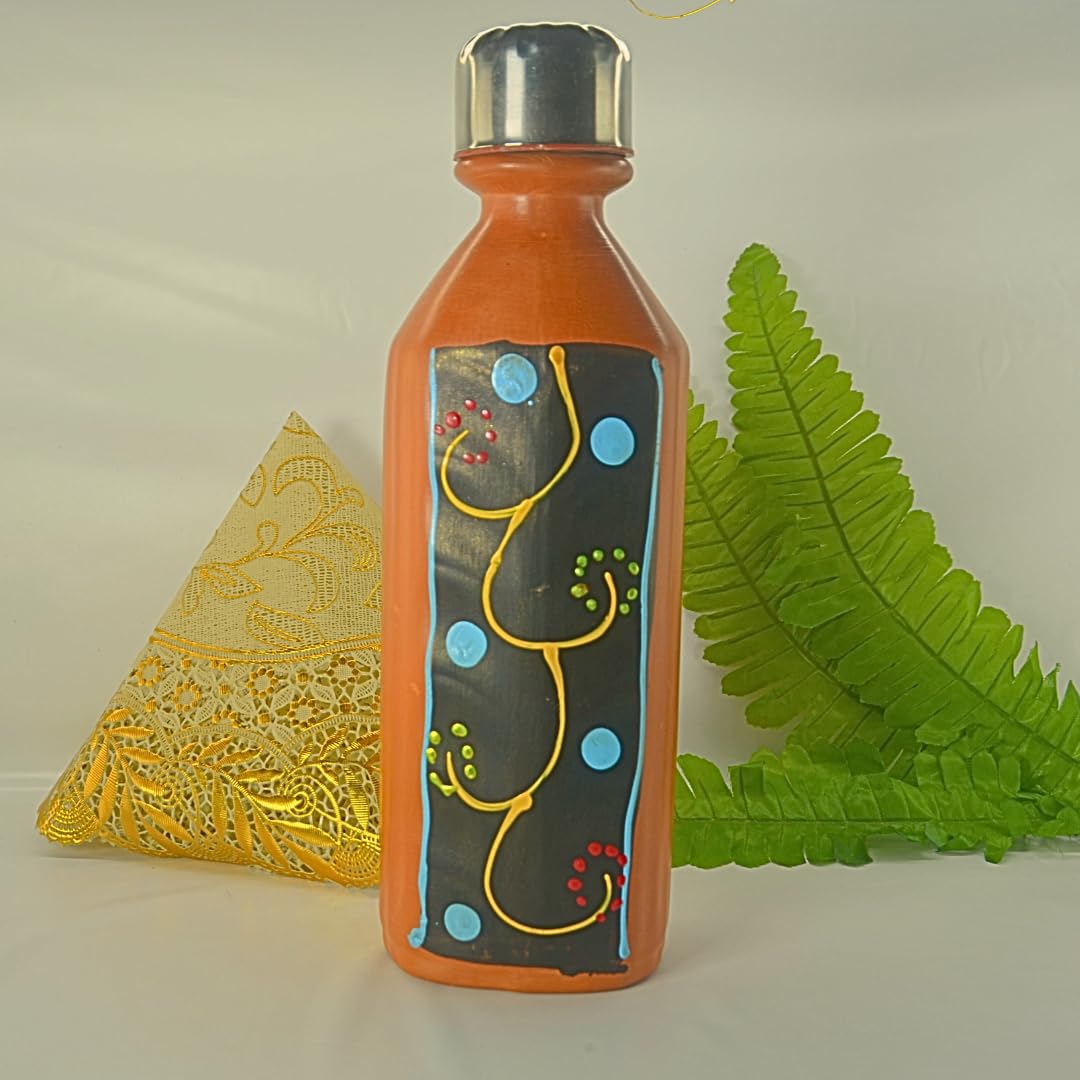61bMcZT2fQL._SL1080_ Vedic Vines Handcrafted Terracotta Bottle - Image 1