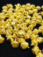 Mini Metallic Gold Jingle Bells with Loops - Image 2