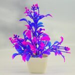 Decorative Colorful Faux Plant in Small White Plastic Pot - Image 3