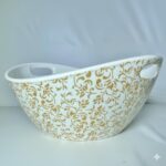 White and Gold Serving Bowl - Image 2