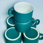 Matte Green Ceramic Tea Cups (Set of 6) - Image 7