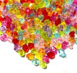 Multicolor Faceted Teardrop Acrylic Beads