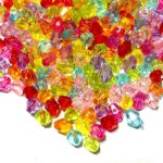 Multicolor Faceted Teardrop Acrylic Beads