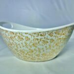 White and Gold Serving Bowl