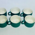 Matte Green Ceramic Tea Cups (Set of 6) - Image 2
