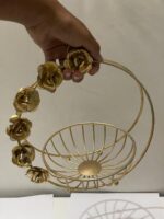 Fruit Basket with Sculpted Rose Arch Handle - Image 3