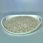 Round Melamine Serving Tray with Handles - Image 2