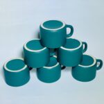 Matte Green Ceramic Tea Cups (Set of 6) - Image 4
