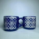 Blue and White Ceramic Coffee Mugs (Set of 2) - Image 5
