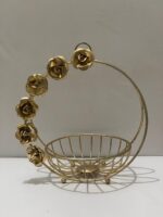Fruit Basket with Sculpted Rose Arch Handle - Image 2