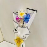 Handmade Decorative Plumeria Bouquet with Golden Ribbon - Image 2