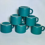 Matte Green Ceramic Tea Cups (Set of 6) - Image 5