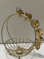 Fruit Basket with Sculpted Rose Arch Handle - Image 4