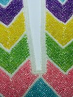Multi-Color Glass Bead V-Neck Embroidered Applique - Image 3