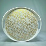 Round Melamine Serving Tray with Handles