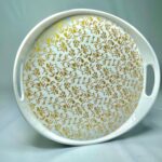 Round Melamine Serving Tray with Handles - Image 3