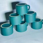 Matte Green Ceramic Tea Cups (Set of 6) - Image 3