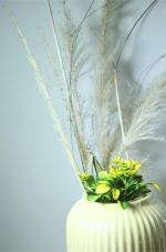 Modern Ribbed Ceramic Flower Vase for Home Deco - Image 2