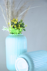 Modern Ribbed Ceramic Flower Vase for Home Decor