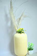 Modern Ribbed Ceramic Flower Vase for Home Deco - Image 4
